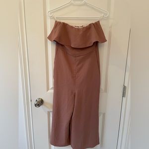 Aritzia Babaton coral strapless jumpsuit